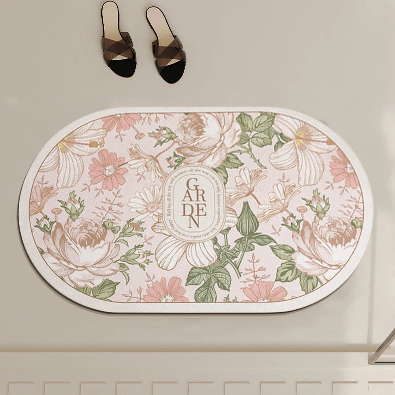 Ultra-Absorbent Non-Slip Bath Mat and Entrance Rug with Rubber Backing for Bathroom, Kitchen, and Toilet Areas