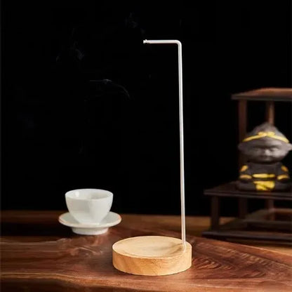 Elegant Upside Down Incense Burner - Wooden Round Incense Stick Holder and Tray for Bedroom, Home, and Yoga Decor