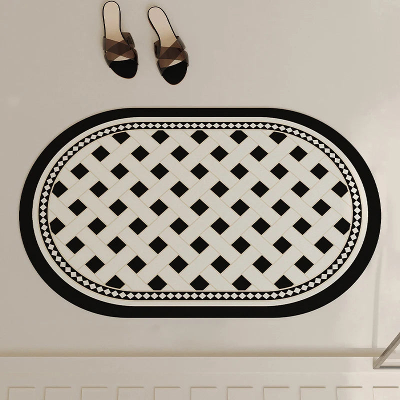 Ultra-Absorbent Non-Slip Bath Mat and Entrance Rug with Rubber Backing for Bathroom, Kitchen, and Toilet Areas