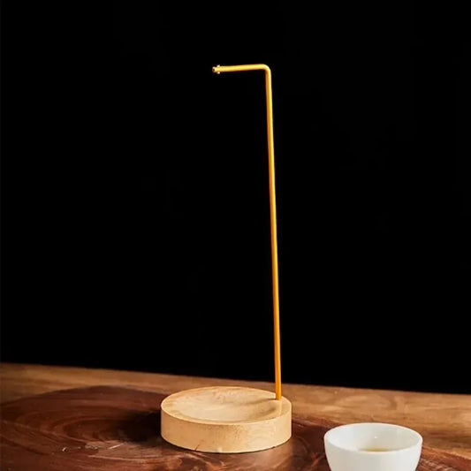 Elegant Upside Down Incense Burner - Wooden Round Incense Stick Holder and Tray for Bedroom, Home, and Yoga Decor