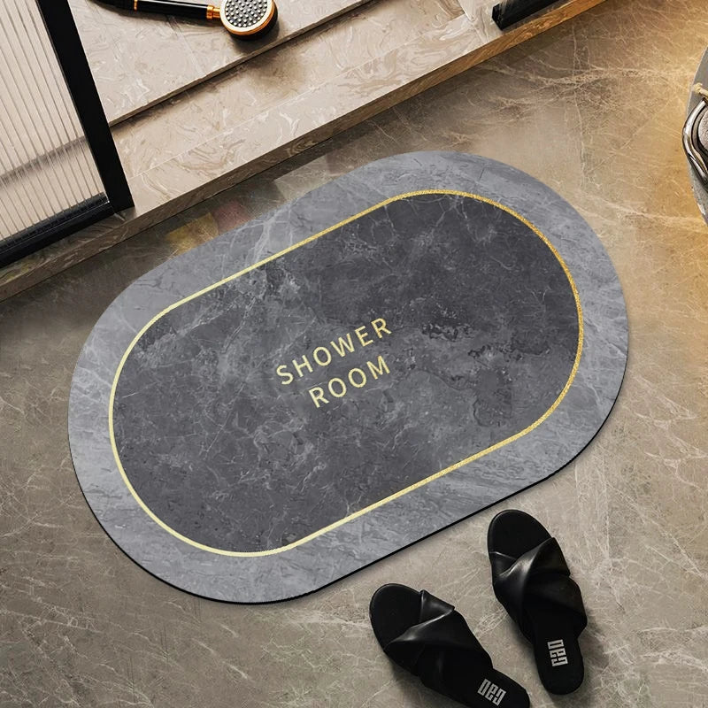 Ultra-Absorbent Non-Slip Bath Mat and Entrance Rug with Rubber Backing for Bathroom, Kitchen, and Toilet Areas