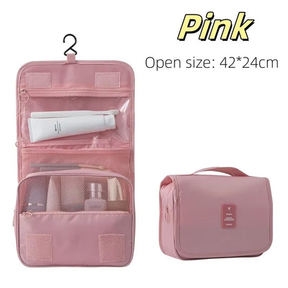 Premium Waterproof Travel Makeup Bag and Toiletries Organizer with Hook for Women