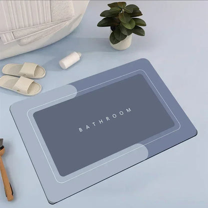 Ultra-Absorbent Non-Slip Bath Mat and Entrance Rug with Rubber Backing for Bathroom, Kitchen, and Toilet Areas