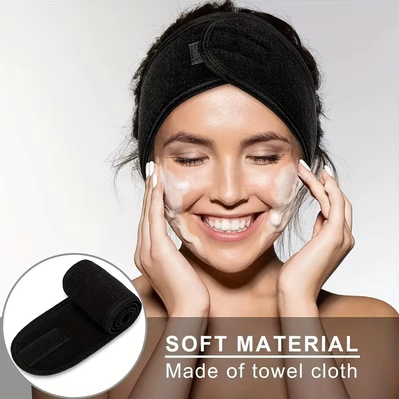 Adjustable Wide Headband for Women - Ideal Cosmetic Accessory for Yoga, Sports, Spa, Bath, Shower, Makeup, and Skincare Routine