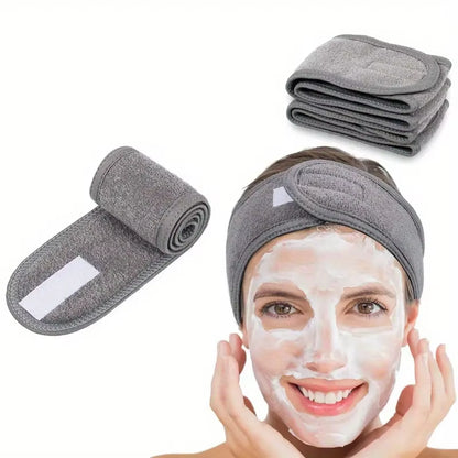 Adjustable Wide Headband for Women - Ideal Cosmetic Accessory for Yoga, Sports, Spa, Bath, Shower, Makeup, and Skincare Routine