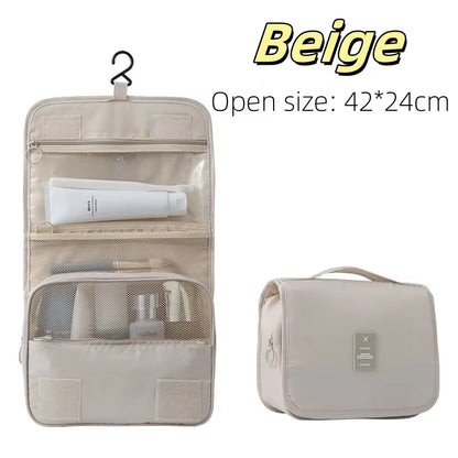 Premium Waterproof Travel Makeup Bag and Toiletries Organizer with Hook for Women