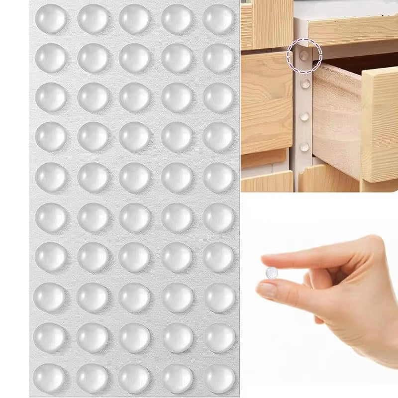 100-Piece Self-Adhesive Rubber Door Stoppers and Cabinet Bumpers - Silicone Furniture Cushion Protective Pads