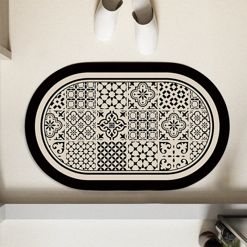 Ultra-Absorbent Non-Slip Bath Mat and Entrance Rug with Rubber Backing for Bathroom, Kitchen, and Toilet Areas