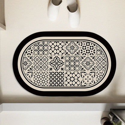 Ultra-Absorbent Non-Slip Bath Mat and Entrance Rug with Rubber Backing for Bathroom, Kitchen, and Toilet Areas
