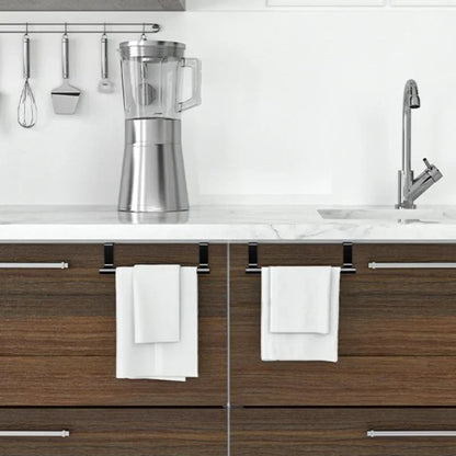 Over-Cabinet Steel Towel Rod and Rack Organizer for Bathroom Storage - Punch-Free Design