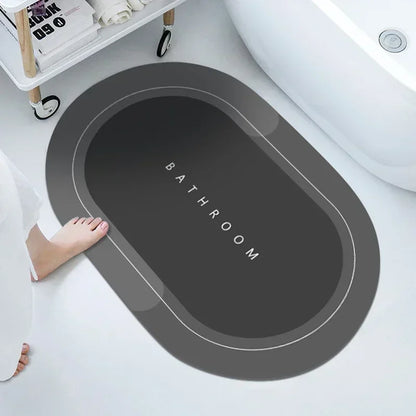 Ultra-Absorbent Non-Slip Bath Mat and Entrance Rug with Rubber Backing for Bathroom, Kitchen, and Toilet Areas