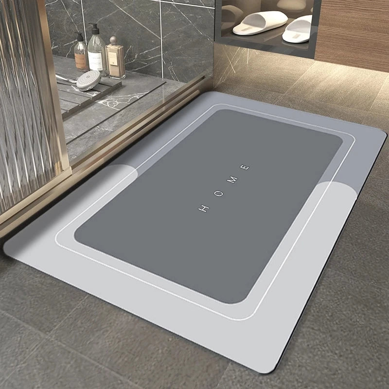 Ultra-Absorbent Non-Slip Bath Mat and Entrance Rug with Rubber Backing for Bathroom, Kitchen, and Toilet Areas