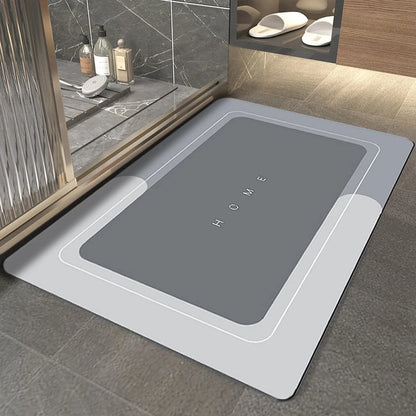 Ultra-Absorbent Non-Slip Bath Mat and Entrance Rug with Rubber Backing for Bathroom, Kitchen, and Toilet Areas
