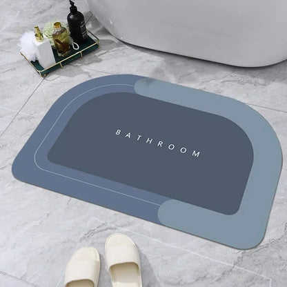 Ultra-Absorbent Non-Slip Bath Mat and Entrance Rug with Rubber Backing for Bathroom, Kitchen, and Toilet Areas