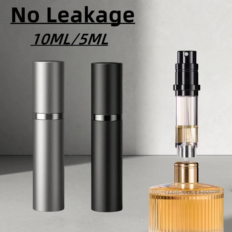 Mini Bottom Filling Perfume Spray Dispenser Bottles - 10ml & 5ml Refillable Atomizers for Cosmetics - Portable Liquid Containers