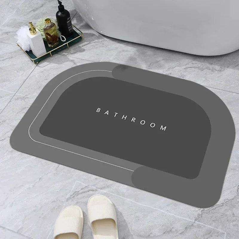 Ultra-Absorbent Non-Slip Bath Mat and Entrance Rug with Rubber Backing for Bathroom, Kitchen, and Toilet Areas