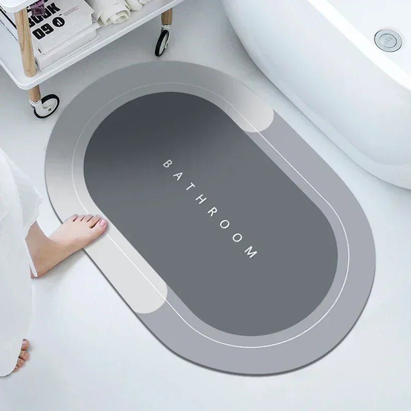 Ultra-Absorbent Non-Slip Bath Mat and Entrance Rug with Rubber Backing for Bathroom, Kitchen, and Toilet Areas