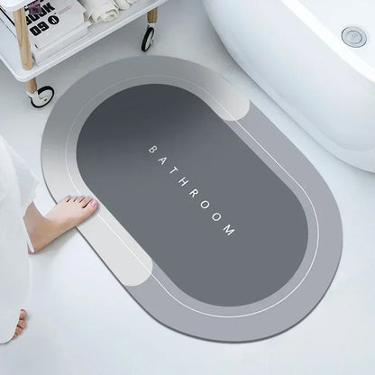 Ultra-Absorbent Non-Slip Bath Mat and Entrance Rug with Rubber Backing for Bathroom, Kitchen, and Toilet Areas