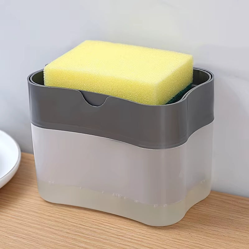 Portable Soap Dispenser for Kitchen Detergent with Cleaning Cloth for Efficient Dishwashing