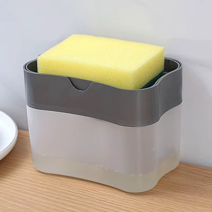 Portable Soap Dispenser for Kitchen Detergent with Cleaning Cloth for Efficient Dishwashing