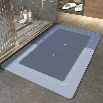 Ultra-Absorbent Non-Slip Bath Mat and Entrance Rug with Rubber Backing for Bathroom, Kitchen, and Toilet Areas