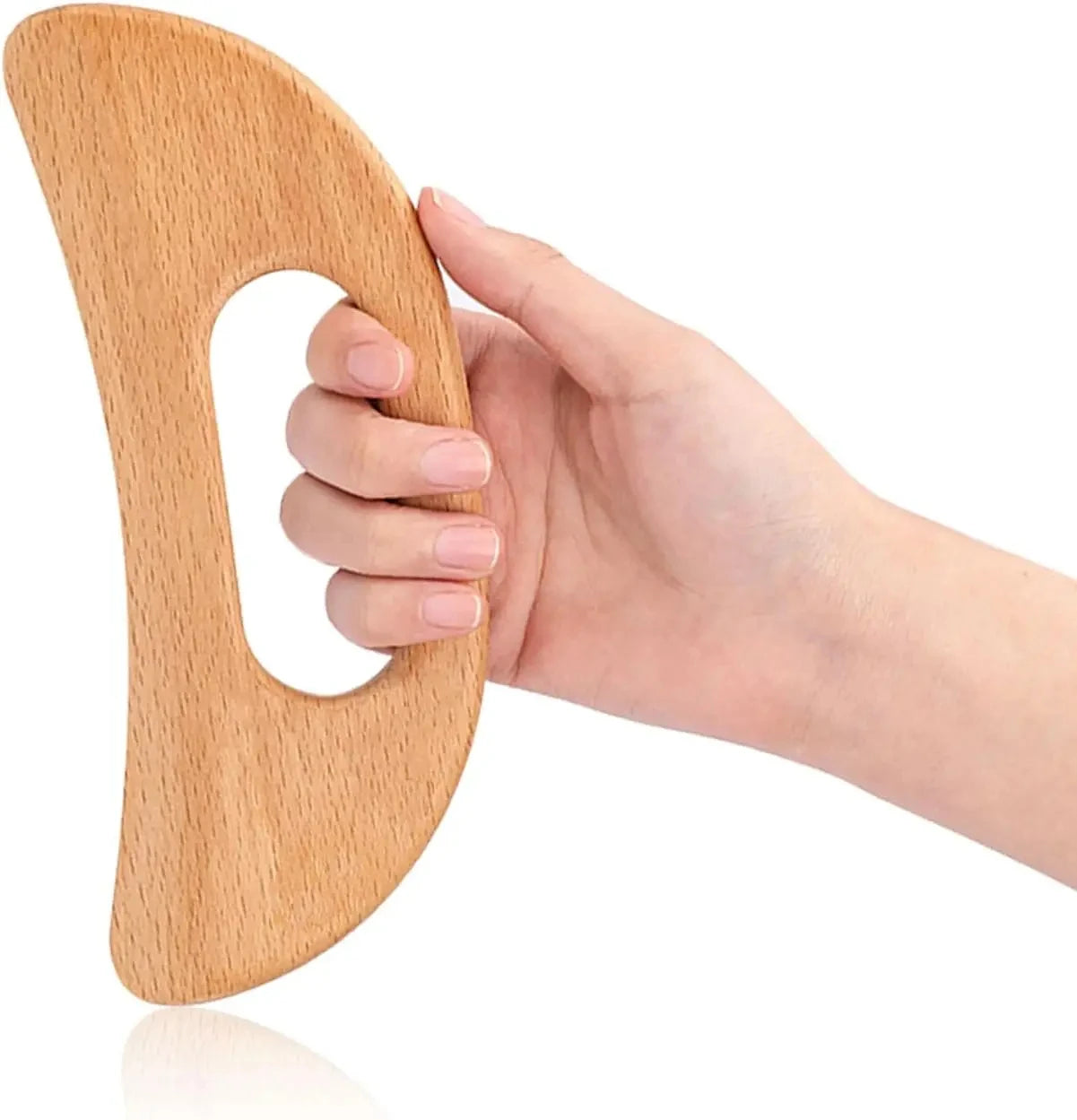 Wooden Scraping Therapy Tools - Half-Moon Shaped Massage Board for Body Therapy
