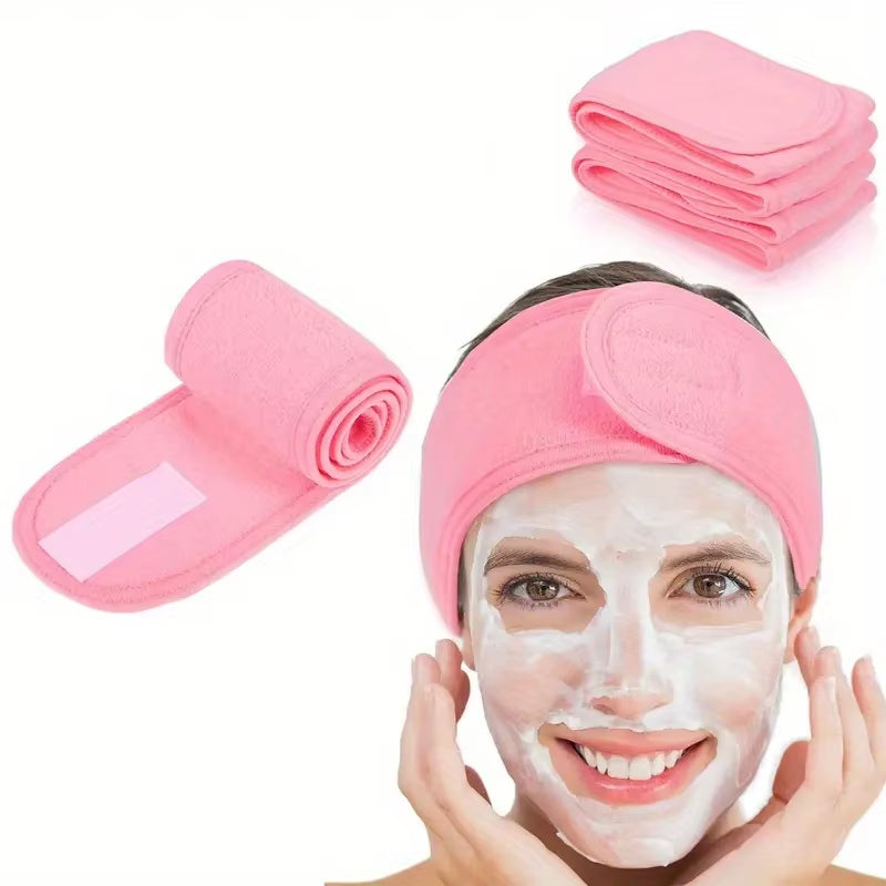 Adjustable Wide Headband for Women - Ideal Cosmetic Accessory for Yoga, Sports, Spa, Bath, Shower, Makeup, and Skincare Routine