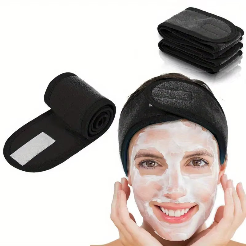 Adjustable Wide Headband for Women - Ideal Cosmetic Accessory for Yoga, Sports, Spa, Bath, Shower, Makeup, and Skincare Routine