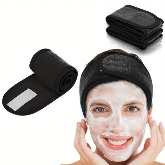 Adjustable Wide Headband for Women - Ideal Cosmetic Accessory for Yoga, Sports, Spa, Bath, Shower, Makeup, and Skincare Routine