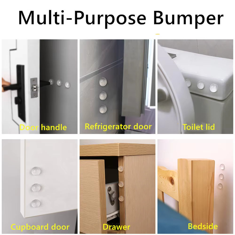100-Piece Self-Adhesive Rubber Door Stoppers and Cabinet Bumpers - Silicone Furniture Cushion Protective Pads