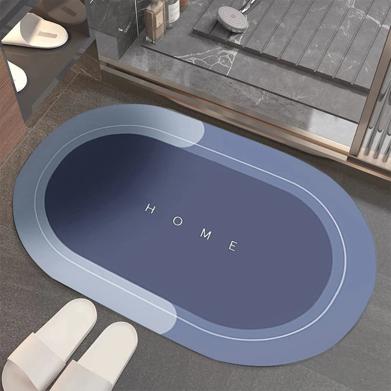 Ultra-Absorbent Non-Slip Bath Mat and Entrance Rug with Rubber Backing for Bathroom, Kitchen, and Toilet Areas