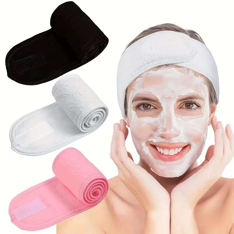 Adjustable Wide Headband for Women - Ideal Cosmetic Accessory for Yoga, Sports, Spa, Bath, Shower, Makeup, and Skincare Routine