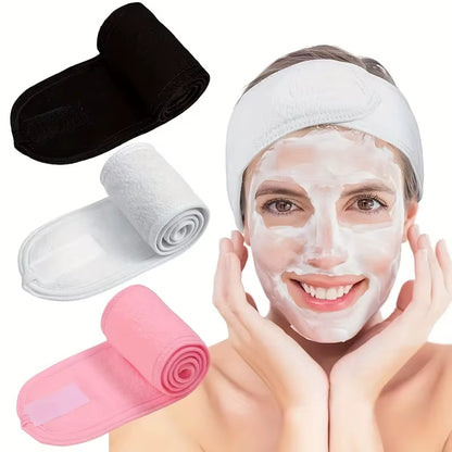 Adjustable Wide Headband for Women - Ideal Cosmetic Accessory for Yoga, Sports, Spa, Bath, Shower, Makeup, and Skincare Routine
