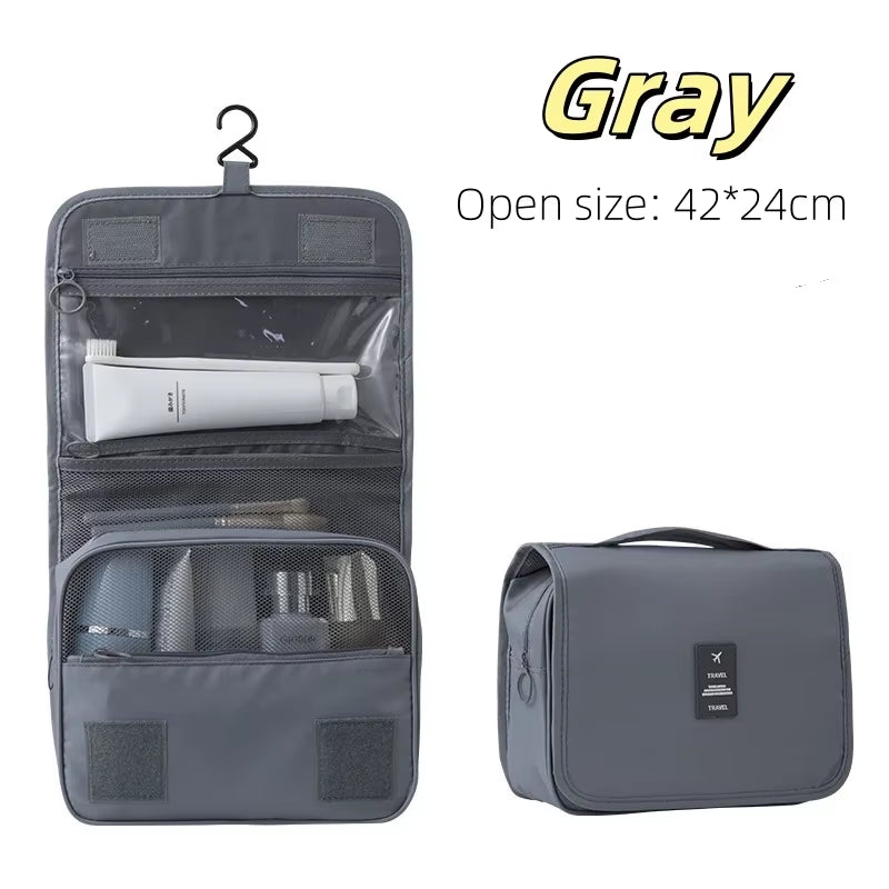 Premium Waterproof Travel Makeup Bag and Toiletries Organizer with Hook for Women