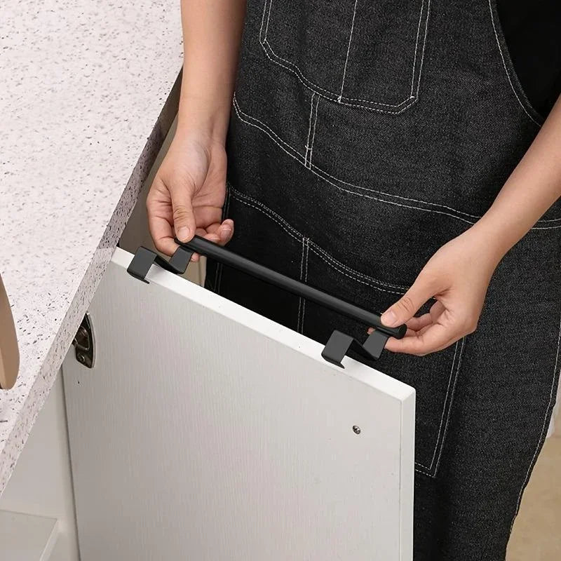Over-Cabinet Steel Towel Rod and Rack Organizer for Bathroom Storage - Punch-Free Design