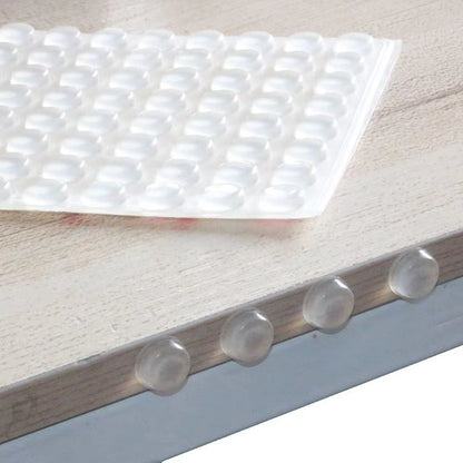 100-Piece Self-Adhesive Rubber Door Stoppers and Cabinet Bumpers - Silicone Furniture Cushion Protective Pads
