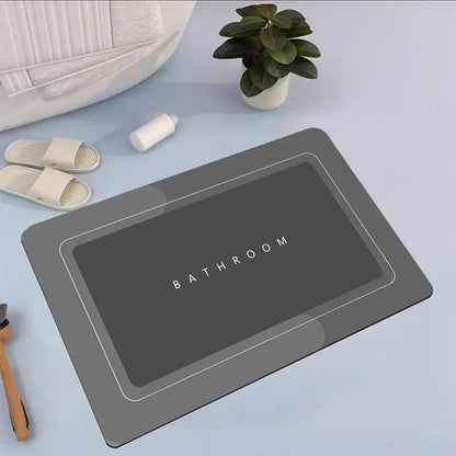 Ultra-Absorbent Non-Slip Bath Mat and Entrance Rug with Rubber Backing for Bathroom, Kitchen, and Toilet Areas