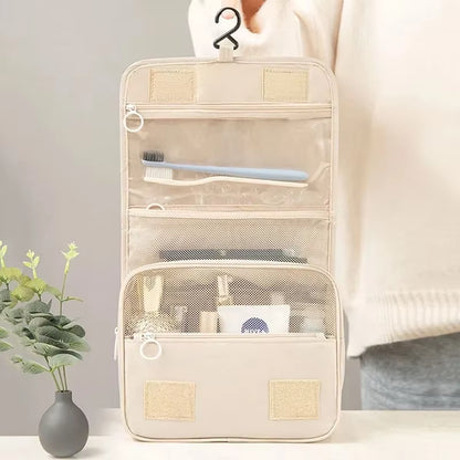 Premium Waterproof Travel Makeup Bag and Toiletries Organizer with Hook for Women