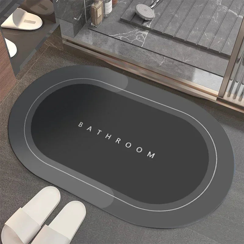 Ultra-Absorbent Non-Slip Bath Mat and Entrance Rug with Rubber Backing for Bathroom, Kitchen, and Toilet Areas