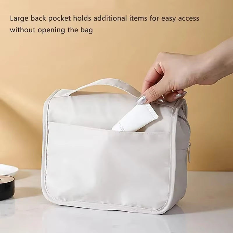 Premium Waterproof Travel Makeup Bag and Toiletries Organizer with Hook for Women