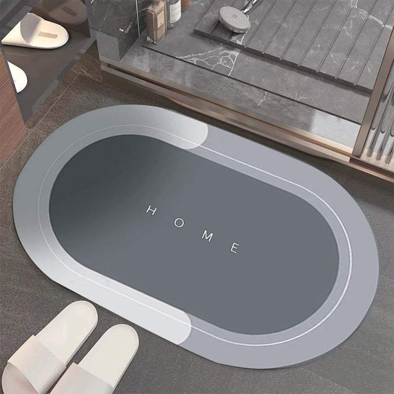 Ultra-Absorbent Non-Slip Bath Mat and Entrance Rug with Rubber Backing for Bathroom, Kitchen, and Toilet Areas