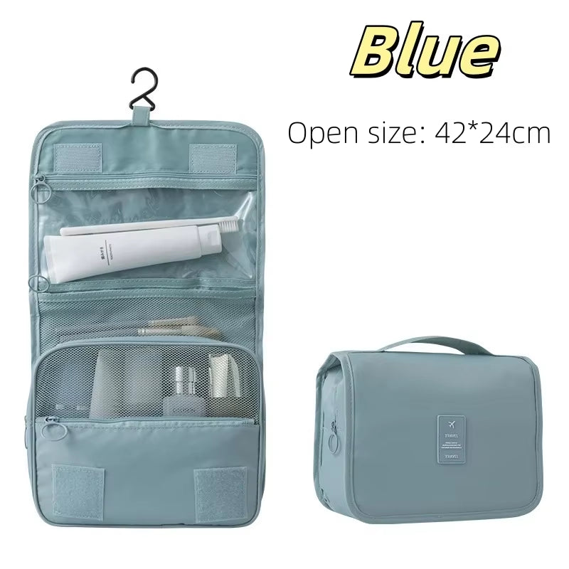 Premium Waterproof Travel Makeup Bag and Toiletries Organizer with Hook for Women
