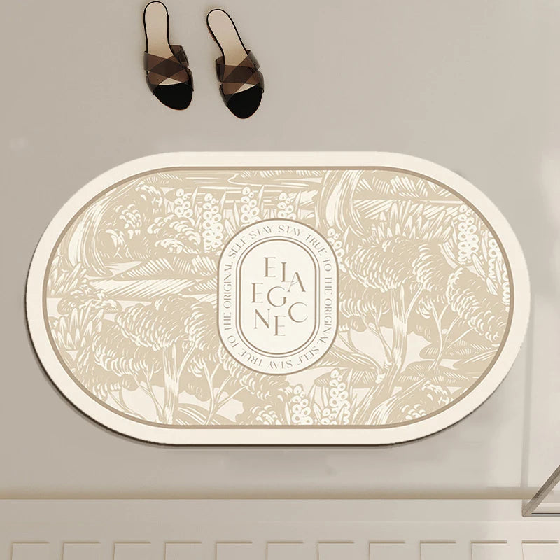 Ultra-Absorbent Non-Slip Bath Mat and Entrance Rug with Rubber Backing for Bathroom, Kitchen, and Toilet Areas