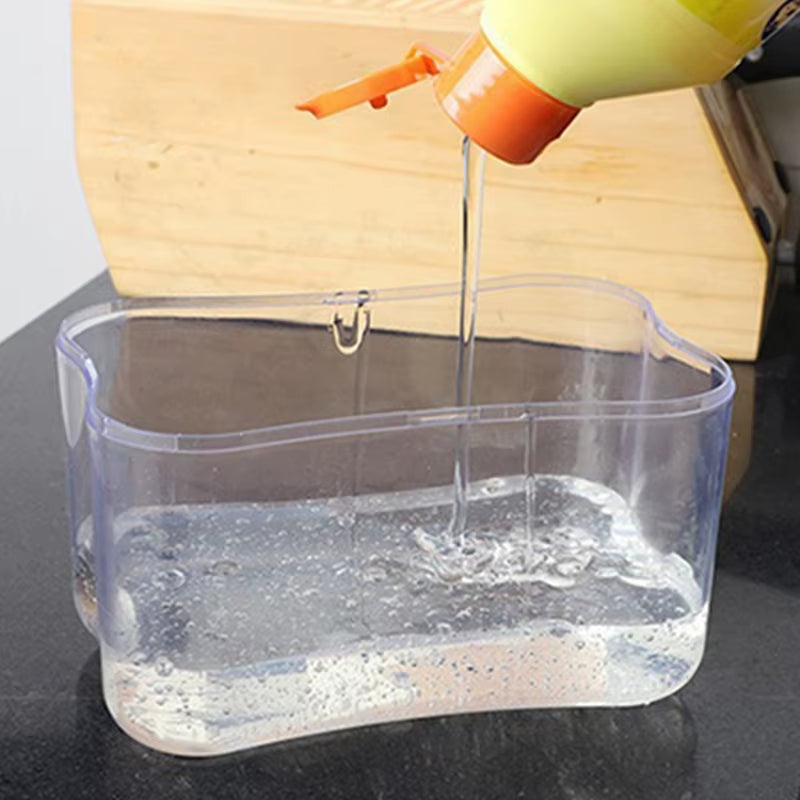 Portable Soap Dispenser for Kitchen Detergent with Cleaning Cloth for Efficient Dishwashing
