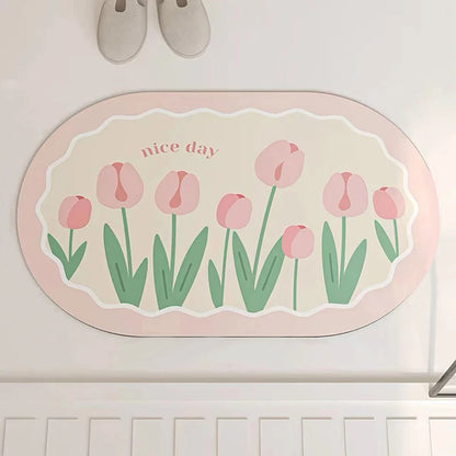 Ultra-Absorbent Non-Slip Bath Mat and Entrance Rug with Rubber Backing for Bathroom, Kitchen, and Toilet Areas