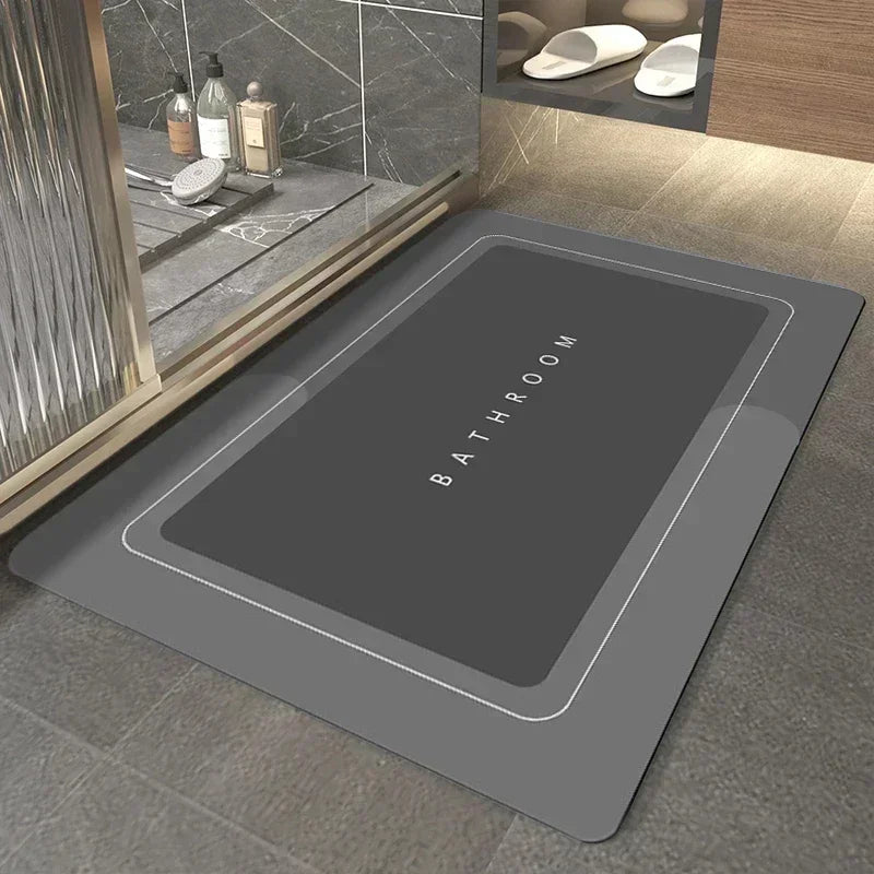 Ultra-Absorbent Non-Slip Bath Mat and Entrance Rug with Rubber Backing for Bathroom, Kitchen, and Toilet Areas